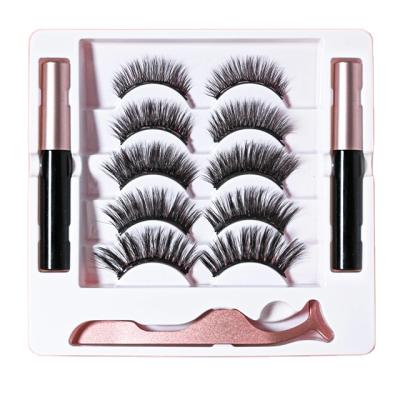China Natural Long 5 Pairs Mixed Pack 8D Korean Mink Magnetic False Fake Eyelashes for sale