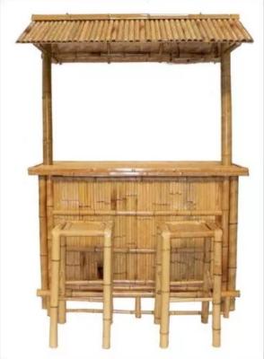 China Beach Entertainment Waterproof Bamboo Tiki Bar 2 4 Bamboo Stool With Back Support for sale
