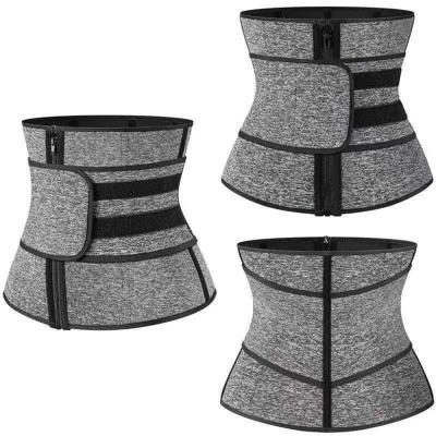 China Custom Logo Elastic Trimmer Belt Double 3 Strap Antibacterial Women Shapewear Waist Trainer Corset For Weight Loss Tummy Control for sale