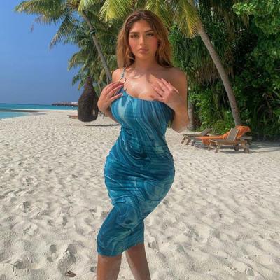 China Anti-Wrinkle Sale Print Bodycon Tank Tight Summer Online Club Wear Causal Long Beach Dresses For Women Sunbathing for sale