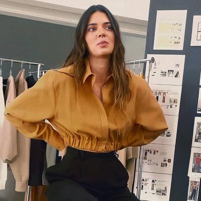 China 2021 Spring Instock Blusa Breathable Apparel Blouse Crop Top Turn Down Collar Soild Long Sleeve Shirts For Women Blouse for sale