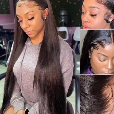 China Wholesale Human Hair Wig HD 13X4 Transparent Lace Frontal Pre Plucked Hair Wigs for sale