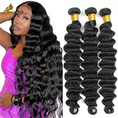 China Tangle Free Gradient Deep Wave Virgin Human Hair Bundles Extensions for sale
