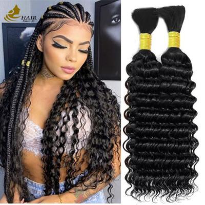 China 8-30 Inches Human Hair Bulk Deep Wave Customizable Weight for Natural Appearance for sale