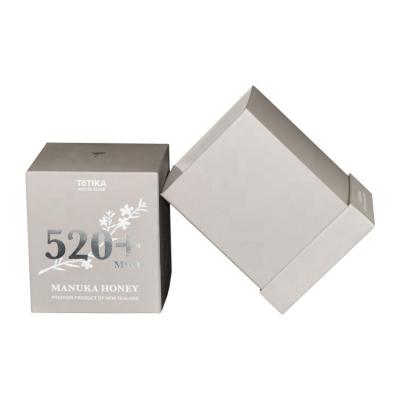 China Recyclable Custom Candle Packaging Boxes Luxury Gift Box Packaging with Silver Stamping Logo for sale
