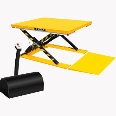 China The Stationary Electric Lift Table Of Hotels Low Profile 1/1.5/2Tons Min. Height 85mm 105mm Land-mounted automatic deck lifter for sale
