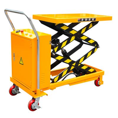 China Hotels China Factory 350kg 1.5M Lift Height Electric Double Scissor Lift Table Battery Power Automatic Platform Lift for sale