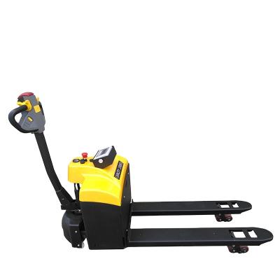 China Hotels Promotional High Quality 1500kg Electric Full Small Pallet Truck With Scale for sale