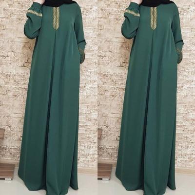 China 2022 washable European and American popular boutique ethnic style printed long skirt foreign trade loose dress for sale