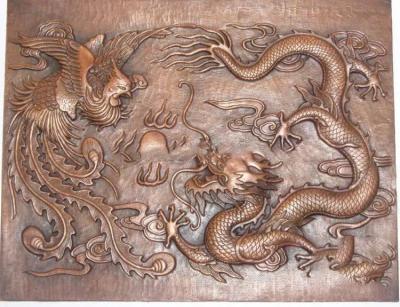 中国 装飾のための救助の彫刻のドラゴンのフェニックスの銅の青銅色の彫像 販売のため