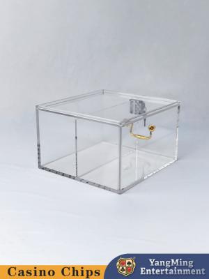 China Handheld Two Compartment Poker Chip Carrier , Transparent Acrylic Design Waste Card Box for sale