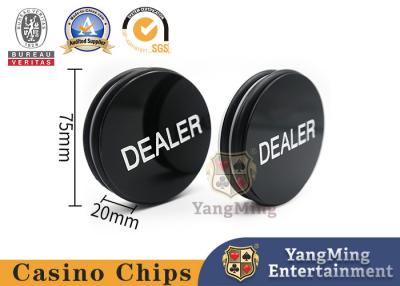 China Texas Deluxe Jumbo Black Crystal Black and white Engraving Dealer Button Poker Table Dealer for sale