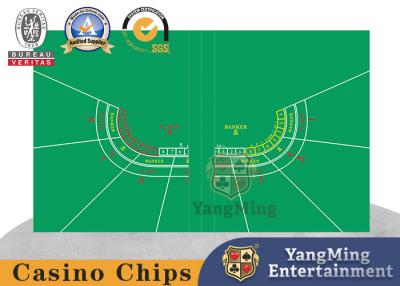 China Baccarat Layout For 7 - Player Poker Casino Fold Waterproof Table Layout Green Color for sale
