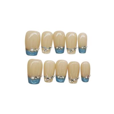 China Eco-friendly ABS Finger Nail Artificial Fingernails Long Coffin Press On Nails for sale