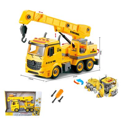 China HOT SELLING EDUCATIONAL 1:12 Musical GAUGE DIY BLOCK CAR MUSIC AND FRICTION CONSTRUCTION LIGHT CAR for sale
