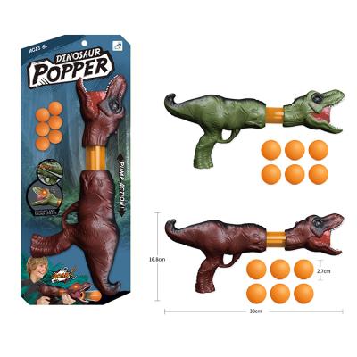 China HAND OPERATION TOYS COMPRESSOR FOAM BALL SHOOTER EVA BULLET DINOSAUR GUN SHOOTING TOY WITH LIGHT MUSIC for sale