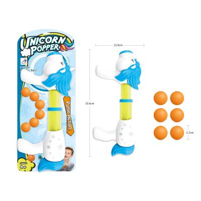 China HAND OPERATION TOYS CARD RACING CHEAP PRICE COMPRESSOR SHOOTING GUN SUMMER GUN TOYS SET WITH FOAM BALL BALL for sale