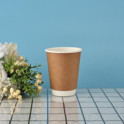 China 12oz Recyclable Double Wall Paper Cup Custom Double Wall Paper Cup Coffee Mug With Lid for sale