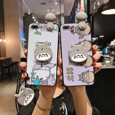 China Shockproof For iPhone 11 pro 11 max pro Xs X 7 8 Minnie Mickey 3D Doll Stand Holder Strap Cute Soft Case for sale