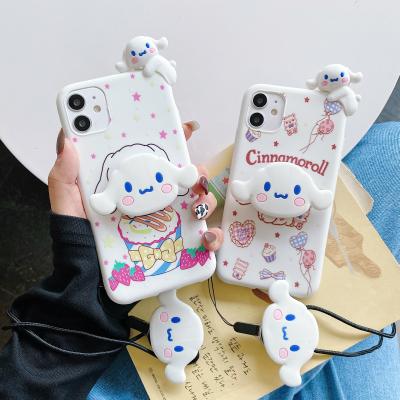 China TPU For iPhone 11 pro 11 max pro Xs X 7 8 Cute Soft Monster Sully Mike 3D Doll Stand Strap Phone Case for sale