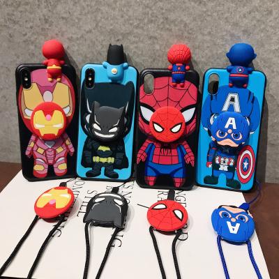 China TPU For iPhone 11 Pro 11 Max Pro Xs X 7 8 Dirty 3D Doll Stand Holder Strap Cute Soft Phone Case for sale