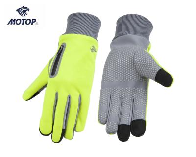 China Compatible Softshell Cloth Zipper Pocket Luminous Windproof Touch Screen Color Working Gloves for sale