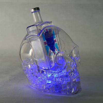 China Newest Style Sustainable Logo Bar Led Wine Beer Wine Cooler Custom Plastic Plastic Acrylic Ice Bucket Large Capacity With Led for sale