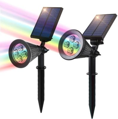 China Daytech SWL07-2 2 garden/villa/yard packs waterproof LED landscape lights 7 kinds color adjustable solar lawn landscape light for sale