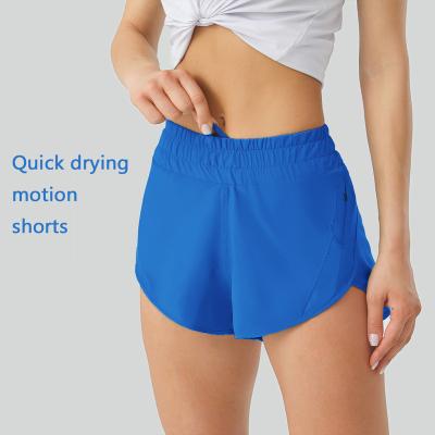 China Lulu Summer New Breathable 2.5 Inch Loose Breathable Quick Dry Sports Shorts Women's Yoga Pants Dress Soft Casual Shorts for sale
