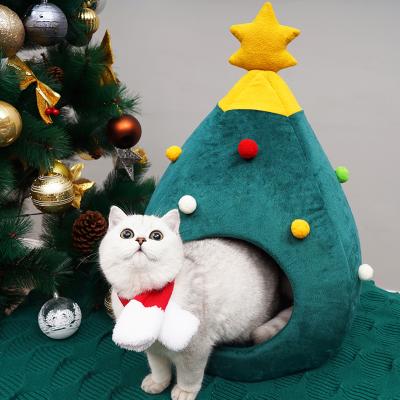 China JXANRY Washable Pet House Viable Bed Cat Sofa Dog Bed Cat Nest In The Form Of Christmas Tree Pet Supplier for sale