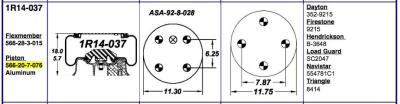 Chine ressort pneumatique de 1R14-037 Goodyear Flexmember 566-28-3-015 FIRESTONE W013589215 pour HENDRICKSON B-3648 à vendre