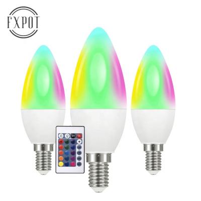 China High Efficiency FXPOT Dimmable RGB CCT Color Change Bulb Remote Control E27 E26 E14 B22 Smart Candle Light Led Bulb for sale