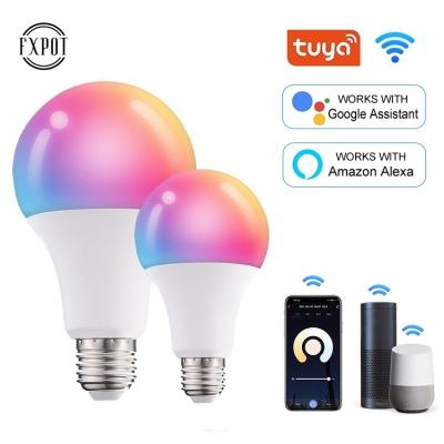 China High Efficiency Fxpot Dimmable Tuya Smart Life App Control E27 Base Smart Lamp Wifi Led Bulb 10w Tuya Smart Bulb for sale