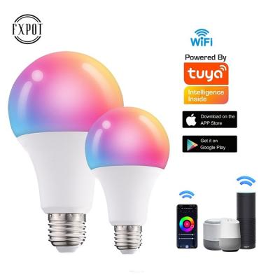 China High Efficiency Fxpot Factory Price Round Tuya App Control Smart Colour Changing 10watt E27 RGB Led Bulb Wifi Smart Bulb for sale