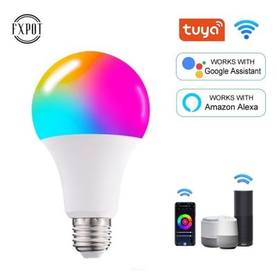 China High Efficiency Fxpot Alexa Google Home 220v Color Changing Tuya Control Rgb Dimmable 10w E27 Led WIFI Smart Bulb for sale