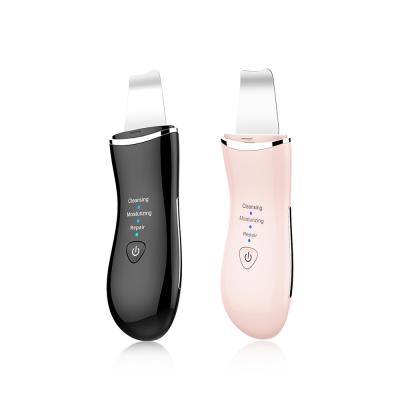 China Ultrasonic Facial Scrubber Black Facial Remover Wrinkle Remover Skin Remover Machine for sale