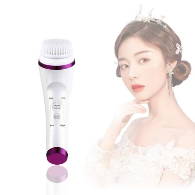 China Electric Double Sided Cleansing Tool Sonic Silicon Face Scrubber Pore Remover Personal Care Silicone Facial Brush Detergent Skin Care Tool for sale
