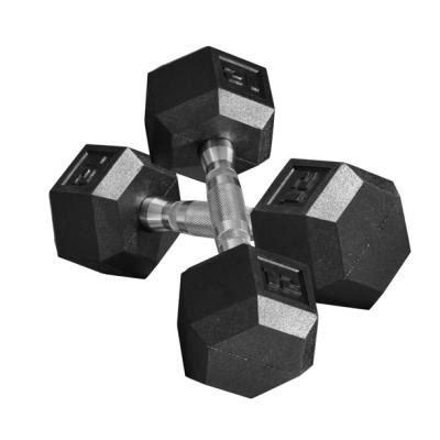 China With Metal Handle Rubber Hex Dumbbell Weigh 1-50 Kg With Metal Handle For Strength Training for sale