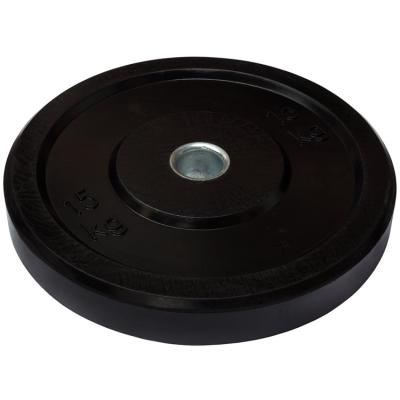 China Eco - Friendly Gym Equipments Wholesale Black Rubber Coated Weight Plates Logo Customized for sale