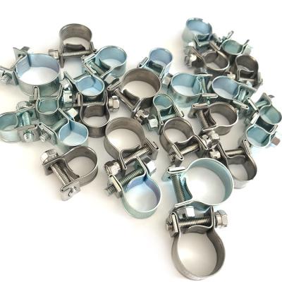 China Flange Mini American Type Worm Drive Glass Pipe Clamp for sale