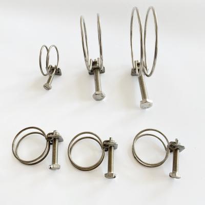 China Glass Clamp Double Thread, Stainless Steel Pipe Stem Bolt Lock Car Quick Release Adjustable Hose Clamp for sale