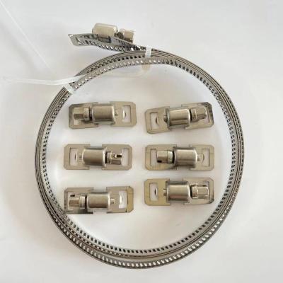 China American Self Passing Flange Glass Band 304 Stainless Steel Polished Pipe Through Hole Steel Band for sale
