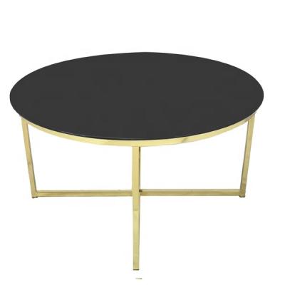 China Eco-friendly European modern round tempered clear glass coffee+tables for sale