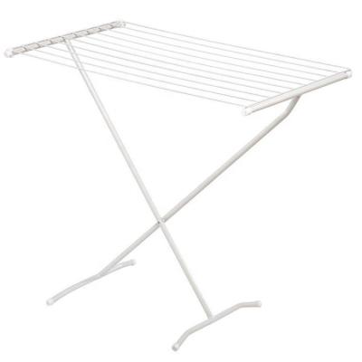 China Modern Portable Foldable White Powder Coated Metal Laundry Rack for sale