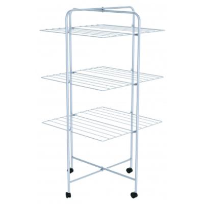 China Household Modern Foldable White Powder Coated Metal Laundry Rack for sale