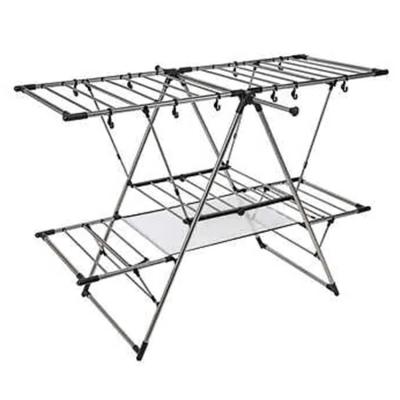 China Lidl Adjustable Black Foldable Laundry Rack for sale