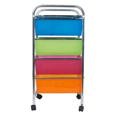 China Premium Quality Easy Movable Four Colors Rolling Cart And Storage Drawer Organizer for sale