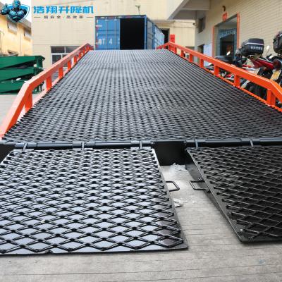 China 10 Tons Hydraulic Dock Ramp Car Steel Cargo Portable Yard Ramp for sale
