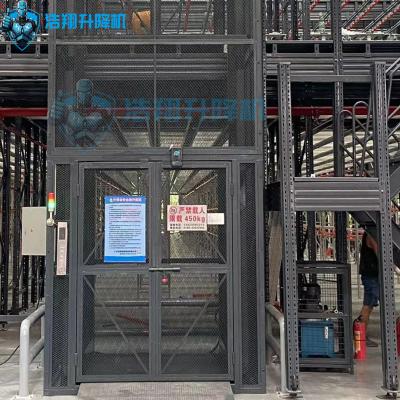 China 10m High Black 500kg-20000kg Large Industrial Indoor Hydraulic Cargo Elevator for sale