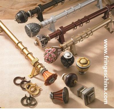 China Hot selling delicate aluminum curtain rod pipe resin curtain finials for sale